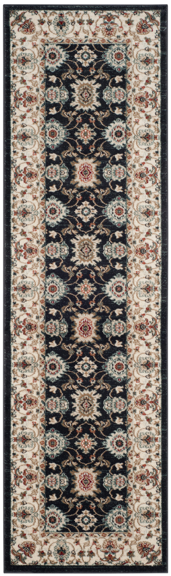 Safavieh Lyndhurst Timeless Traditional Area Rug - Elegant Floral Motifs For Home Décor Enhancement Navy ,Creme Polypropylene Pile Lnh332p-210
