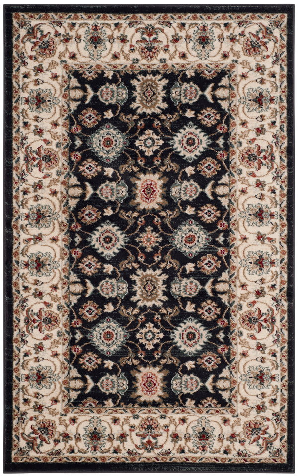 Safavieh Lyndhurst Timeless Traditional Area Rug - Elegant Floral Motifs For Home Décor Enhancement Navy ,Creme Polypropylene Pile Lnh332p-210