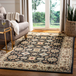 Safavieh Lyndhurst Timeless Traditional Area Rug - Elegant Floral Motifs For Home Décor Enhancement Navy ,Creme Polypropylene Pile Lnh332p-210