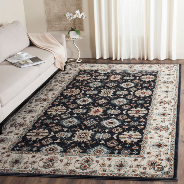 Safavieh Lyndhurst Timeless Traditional Area Rug - Elegant Floral Motifs For Home Décor Enhancement Navy ,Creme Polypropylene Pile Lnh332p-210