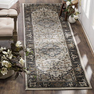 Safavieh Lyndhurst Turkish Cream And Navy Floral Accent Rug, Low-Profile Durable Power-Loomed Elegance 2'-3" x 4'-0" LNH334K-24