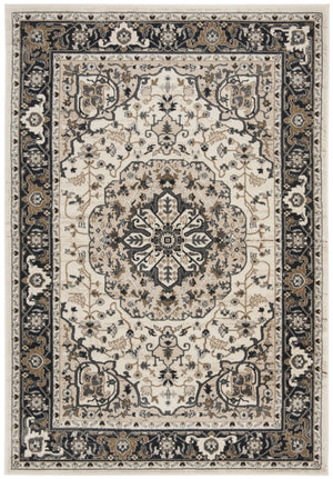 Safavieh Lyndhurst Turkish Cream And Navy Floral Accent Rug, Low-Profile Durable Power-Loomed Elegance 2'-3" x 4'-0" LNH334K-24
