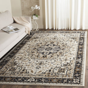 Safavieh Lyndhurst Turkish Cream And Navy Floral Accent Rug, Low-Profile Durable Power-Loomed Elegance 2'-3" x 4'-0" LNH334K-24