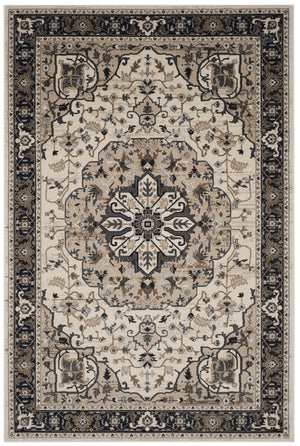 Safavieh Lyndhurst Turkish Cream And Navy Floral Accent Rug, Low-Profile Durable Power-Loomed Elegance 2'-3" x 4'-0" LNH334K-24