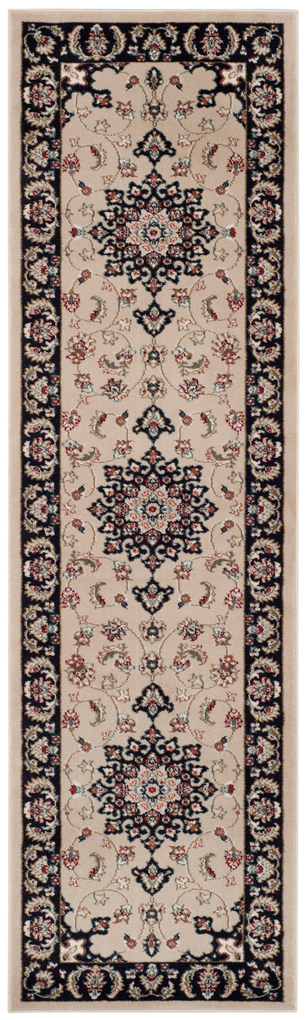 Safavieh Lyndhurst Traditional Turkish Runner Rug - Elegant Design, Durable Construction, Timeless Style For Home Cream ,Anthracite Polypropylene Pile Lnh336k-210