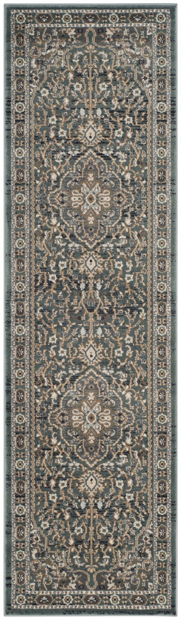 Safavieh Lyndhurst Power-Loomed Teal & Grey Square Rug — Durable Polypropylene, Low-Maintenance Elegance 8'-0" x 8'-0" LNH338A-8SQ