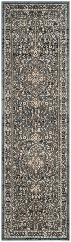 Safavieh Lyndhurst Teal And Grey Traditional Area Rug — Power-Loomed Polypropylene, Low-Profile Comfort 6'-0" x 8'-0" LNH338A-68