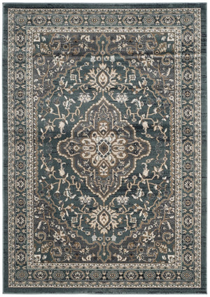 Safavieh Lyndhurst Power-Loomed Teal & Grey Square Rug — Durable Polypropylene, Low-Maintenance Elegance 8'-0" x 8'-0" LNH338A-8SQ