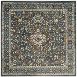 Safavieh Lyndhurst Teal And Grey Traditional Area Rug — Power-Loomed Polypropylene, Low-Profile Comfort 6'-0" x 8'-0" LNH338A-68