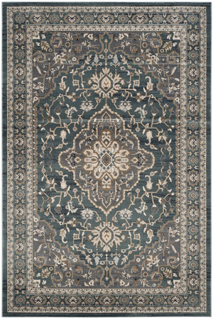Safavieh Lyndhurst Power-Loomed Teal & Grey Square Rug — Durable Polypropylene, Low-Maintenance Elegance 8'-0" x 8'-0" LNH338A-8SQ