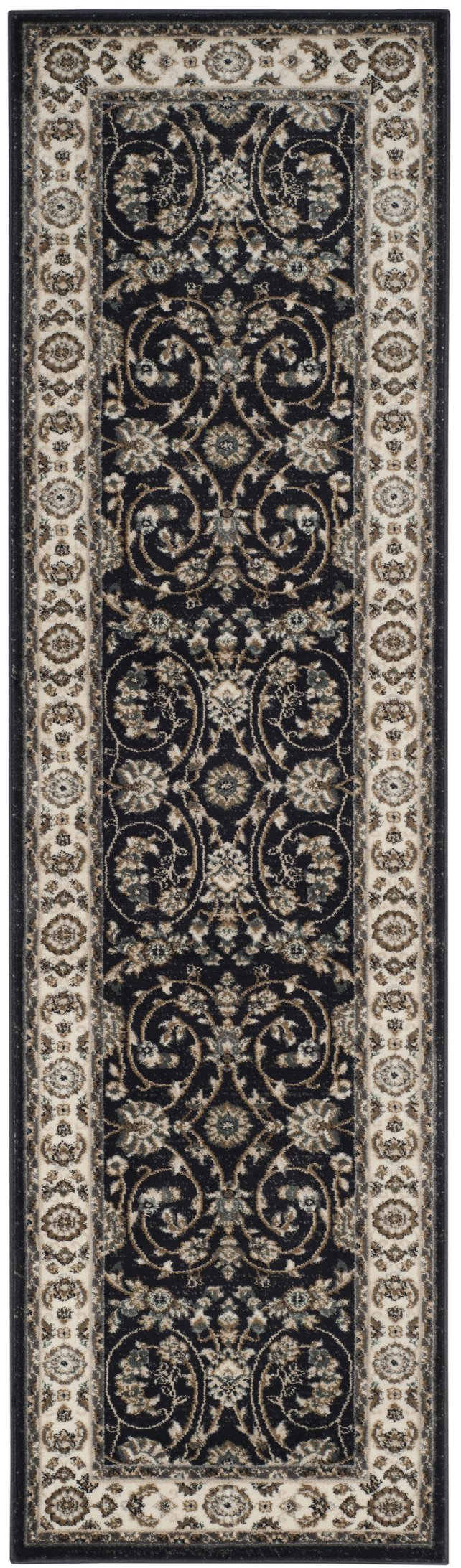 Safavieh Lyndhurst Anthracite & Cream Area Rug, Power-Loomed Turkish Polypropylene, Low-Profile Durable Elegance 6'-0" x 8'-0" LNH340D-68