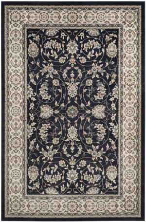 Safavieh Lyndhurst Low‑Profile Anthracite & Cream Rug — Durable Power‑Loomed Polypropylene, Stain‑Resistant 2'-0" x 3'-0" LNH340D-2