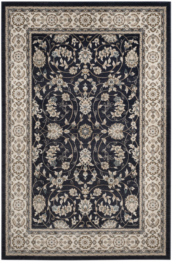 Safavieh Lyndhurst Low‑Profile Anthracite & Cream Rug — Durable Power‑Loomed Polypropylene, Stain‑Resistant 2'-0" x 3'-0" LNH340D-2