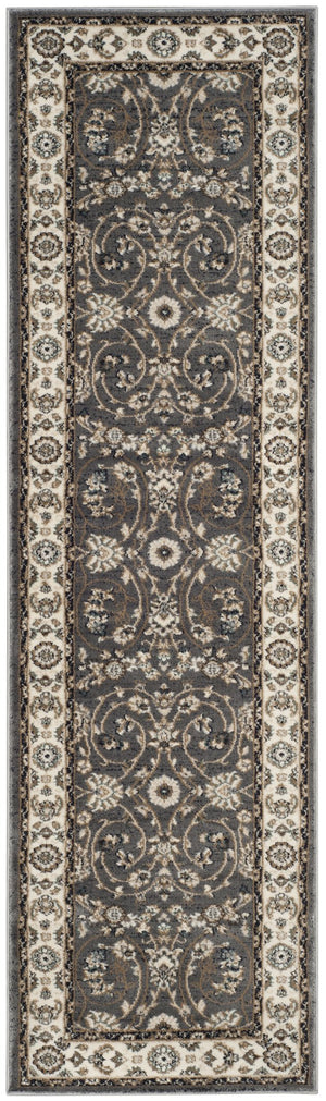 Safavieh Lyndhurst Plush Power-Loomed Area Rug In Grey & Cream Floral — Stain-Resistant, Low-Profile Luxury 11'-0" x 15'-0" LNH340G-1115