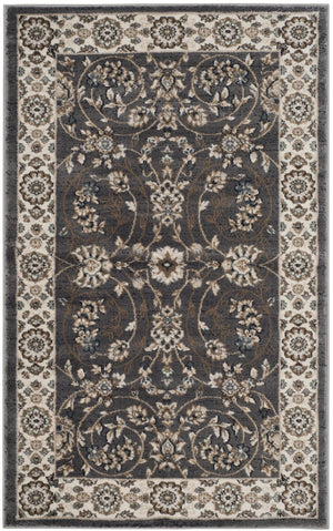 Safavieh Lyndhurst Plush Power-Loomed Area Rug In Grey & Cream Floral — Stain-Resistant, Low-Profile Luxury 11'-0" x 15'-0" LNH340G-1115