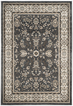 Safavieh Lyndhurst Plush Power-Loomed Area Rug In Grey & Cream Floral — Stain-Resistant, Low-Profile Luxury 11'-0" x 15'-0" LNH340G-1115