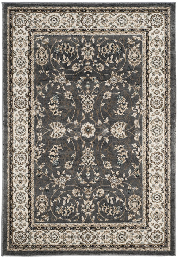 Safavieh Lyndhurst Plush Power-Loomed Area Rug In Grey & Cream Floral — Stain-Resistant, Low-Profile Luxury 11'-0" x 15'-0" LNH340G-1115