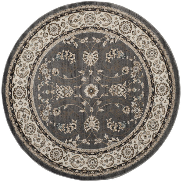 Safavieh Lyndhurst Plush Power-Loomed Area Rug In Grey & Cream Floral — Stain-Resistant, Low-Profile Luxury 11'-0" x 15'-0" LNH340G-1115