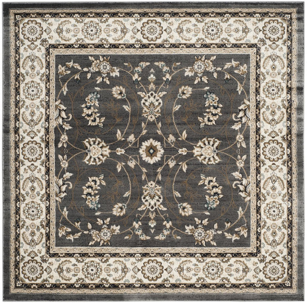 Safavieh Lyndhurst Plush Power-Loomed Area Rug In Grey & Cream Floral — Stain-Resistant, Low-Profile Luxury 11'-0" x 15'-0" LNH340G-1115