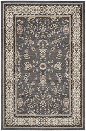 Safavieh Lyndhurst Plush Power-Loomed Area Rug In Grey & Cream Floral — Stain-Resistant, Low-Profile Luxury 11'-0" x 15'-0" LNH340G-1115