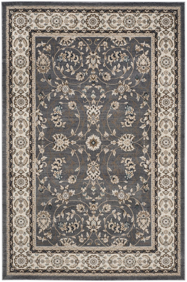 Safavieh Lyndhurst Plush Power-Loomed Area Rug In Grey & Cream Floral — Stain-Resistant, Low-Profile Luxury 11'-0" x 15'-0" LNH340G-1115