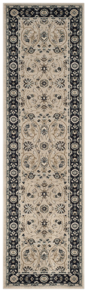 Safavieh Lyndhurst Traditional Floral Area Rug In Light Beige & Anthracite — Low-Profile, Durable, Easy-Care 6'-0" x 8'-0" LNH340K-68