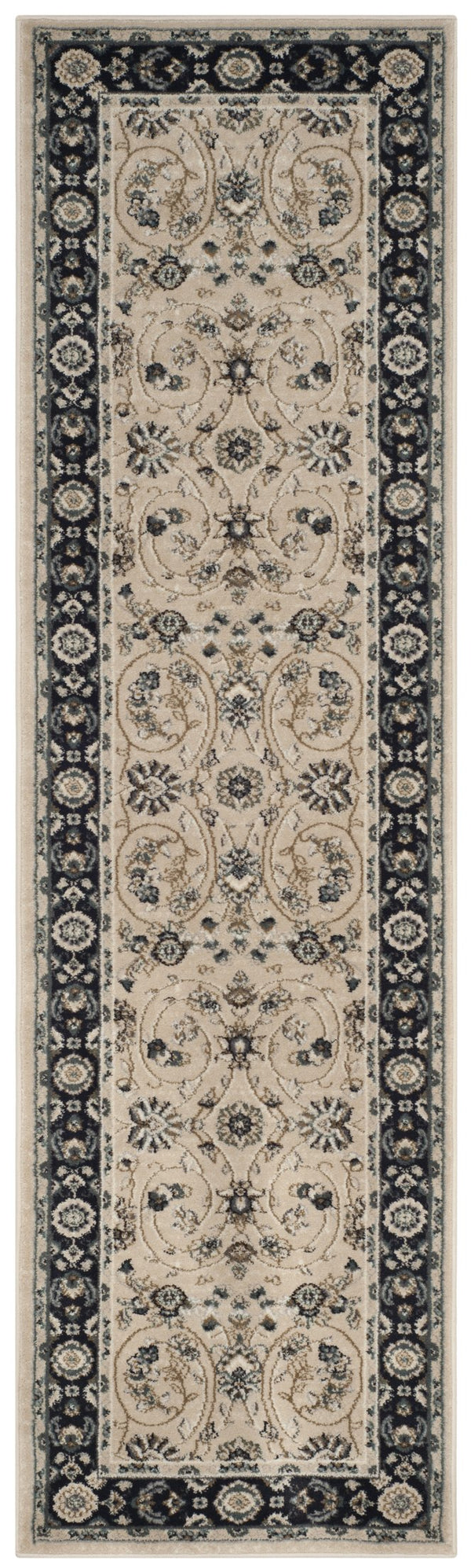 Safavieh Lyndhurst Elegant Light Beige & Anthracite Floral Area Rug, Durable Low-Profile Power-Loomed Design 10'-0" x 14'-0" LNH340K-10
