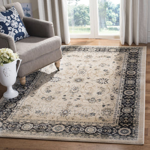 Safavieh Lyndhurst Elegant Light Beige & Anthracite Floral Area Rug, Durable Low-Profile Power-Loomed Design 10'-0" x 14'-0" LNH340K-10