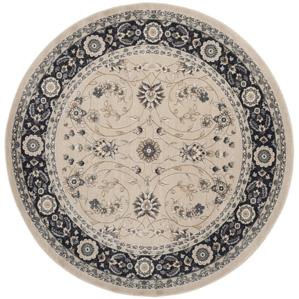 Safavieh Lyndhurst Elegant Light Beige & Anthracite Floral Area Rug, Durable Low-Profile Power-Loomed Design 10'-0" x 14'-0" LNH340K-10
