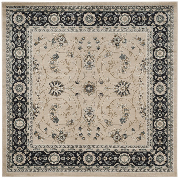 Safavieh Lyndhurst Elegant Light Beige And Anthracite Area Rug — Power-Loomed Turkish Traditional Floral 2'-3" x 4'-0" LNH340K-24