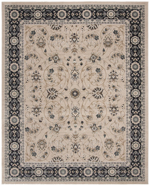 Safavieh Lyndhurst Elegant Light Beige & Anthracite Floral Area Rug, Durable Low-Profile Power-Loomed Design 10'-0" x 14'-0" LNH340K-10
