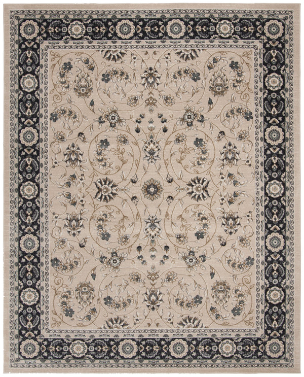 Safavieh Lyndhurst Traditional Floral Area Rug In Light Beige & Anthracite — Low-Profile, Durable, Easy-Care 6'-0" x 8'-0" LNH340K-68
