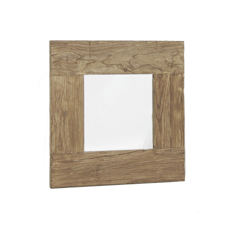 Zentique 30x30 Recycled Wood Frame Mirror — Eco-Friendly Rustic Accent, Clear Glass, Ready-to-Hang, Versatile Decor LNM (30x30)