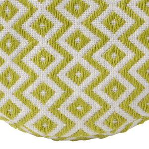 Jaipur Living Vibe by Jaipur Living Osbourne Chevron Woven Pouf Indoor Outdoor Accent Seating Chartreuse ACF100011