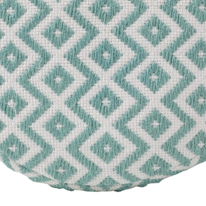 Jaipur Living Vibe by Jaipur Living Osbourne Chevron Woven Pouf Indoor Outdoor Accent Seating Teal ACF100012