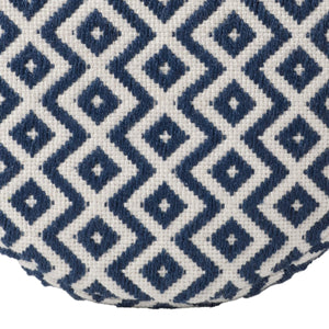 Jaipur Living Vibe by Jaipur Living Osbourne Chevron Woven Pouf Indoor Outdoor Accent Seating Navy ACF100013