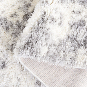 Safavieh Lindsay Shag 550 Power Loomed Shag & Flokati Rug Ivory / Grey 9' x 12'