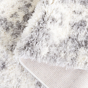 Safavieh Lindsay Shag 550 Power Loomed Shag & Flokati Rug Ivory / Grey 5'-3" x 7'-6"