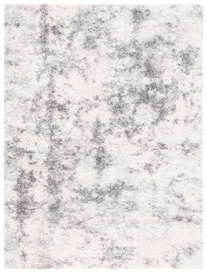 Safavieh Lindsay Shag 550 Power Loomed Shag & Flokati Rug Ivory / Grey 9' x 12'