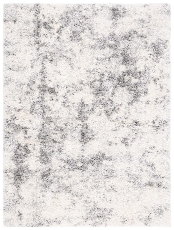 Safavieh Lindsay Shag 550 Power Loomed Shag & Flokati Rug Ivory / Grey 9' x 12'