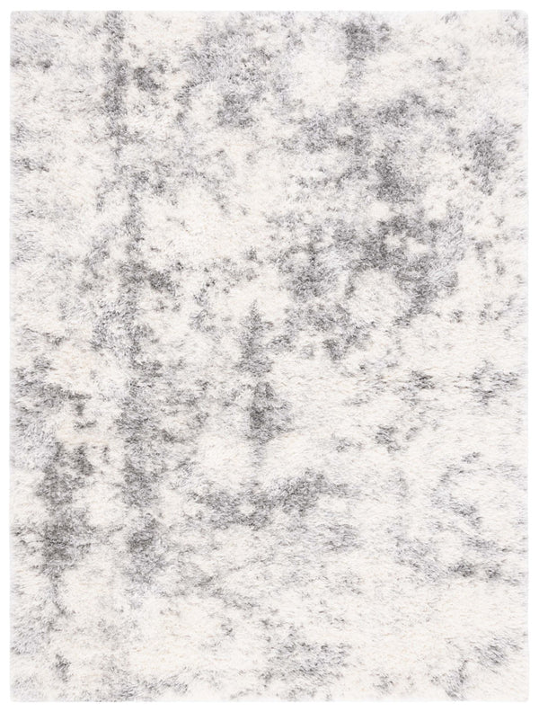Safavieh Lindsay Shag 550 Power Loomed Shag & Flokati Rug Ivory / Grey 5'-3" x 7'-6"