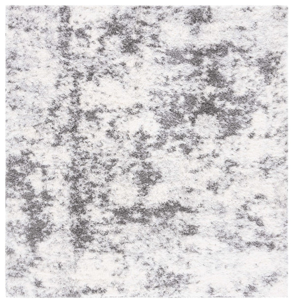 Safavieh Lindsay Shag 550 Power Loomed Shag & Flokati Rug Ivory / Grey 6'-7" x 6'-7" Square