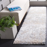 Safavieh Lindsay Shag 552 Power Loomed Shag & Flokati Rug Grey / Ivory Beige 2'-2" x 8'