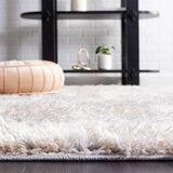 Safavieh Lindsay Shag 552 Power Loomed Shag & Flokati Rug Grey / Ivory Beige 8' x 10'