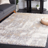 Safavieh Lindsay Shag 552 Power Loomed Shag & Flokati Rug Grey / Ivory Beige 8' x 10'