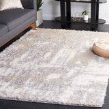 Safavieh Lindsay Shag 552 Power Loomed Shag & Flokati Rug Grey / Ivory Beige 5'-3" x 7'-6"