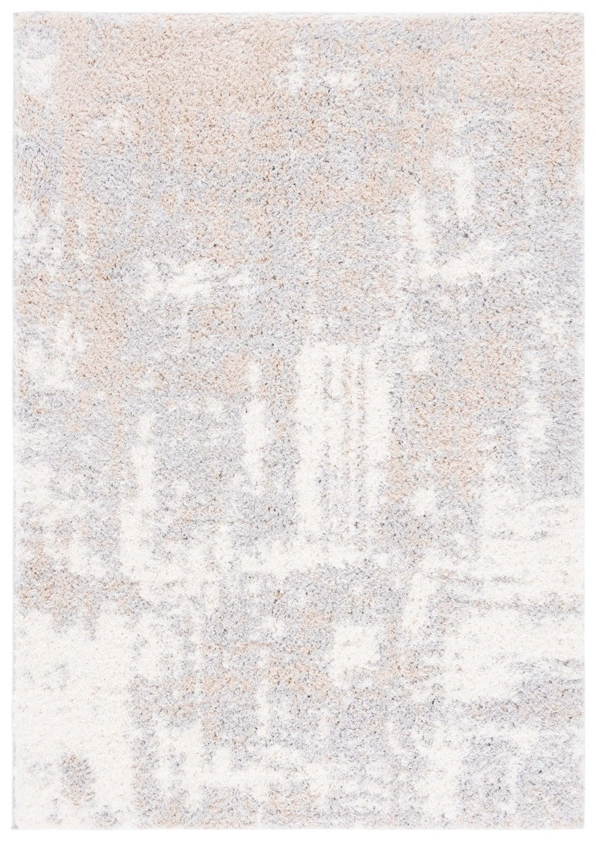 Safavieh Lindsay Shag 552 LNS552 Power Loomed Shag & Flokati Rug Grey / Ivory Beige LNS552F-7SQ
