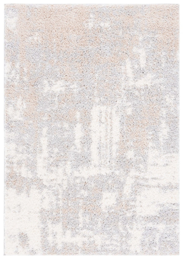 Safavieh Lindsay Shag 552 LNS552 Power Loomed Shag & Flokati Rug Grey / Ivory Beige LNS552F-7SQ