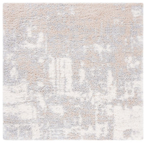 Safavieh Lindsay Shag 552 LNS552 Power Loomed Shag & Flokati Rug Grey / Ivory Beige LNS552F-7SQ
