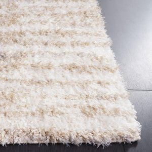 Safavieh Lindsay Shag 554 Power Loomed Shag & Flokati Rug Beige / Ivory 5'-3" x 7'-6"